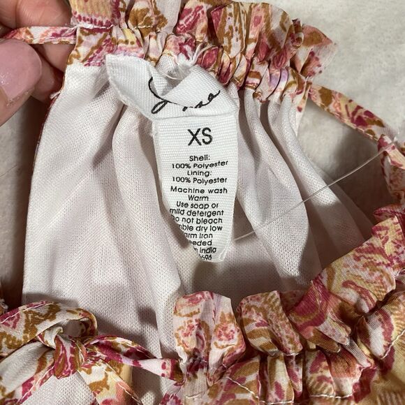 Japna Boho Maxi Dress Pink Bloom Halter Paisley Peasant CottageCore Sz XS NWT - Picture 4 of 5